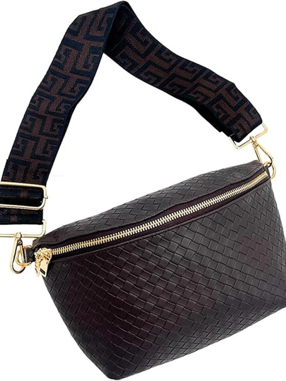 Chic Vegan Leather Woven Crossbody Bag for Women | Stylish Sling Handbag